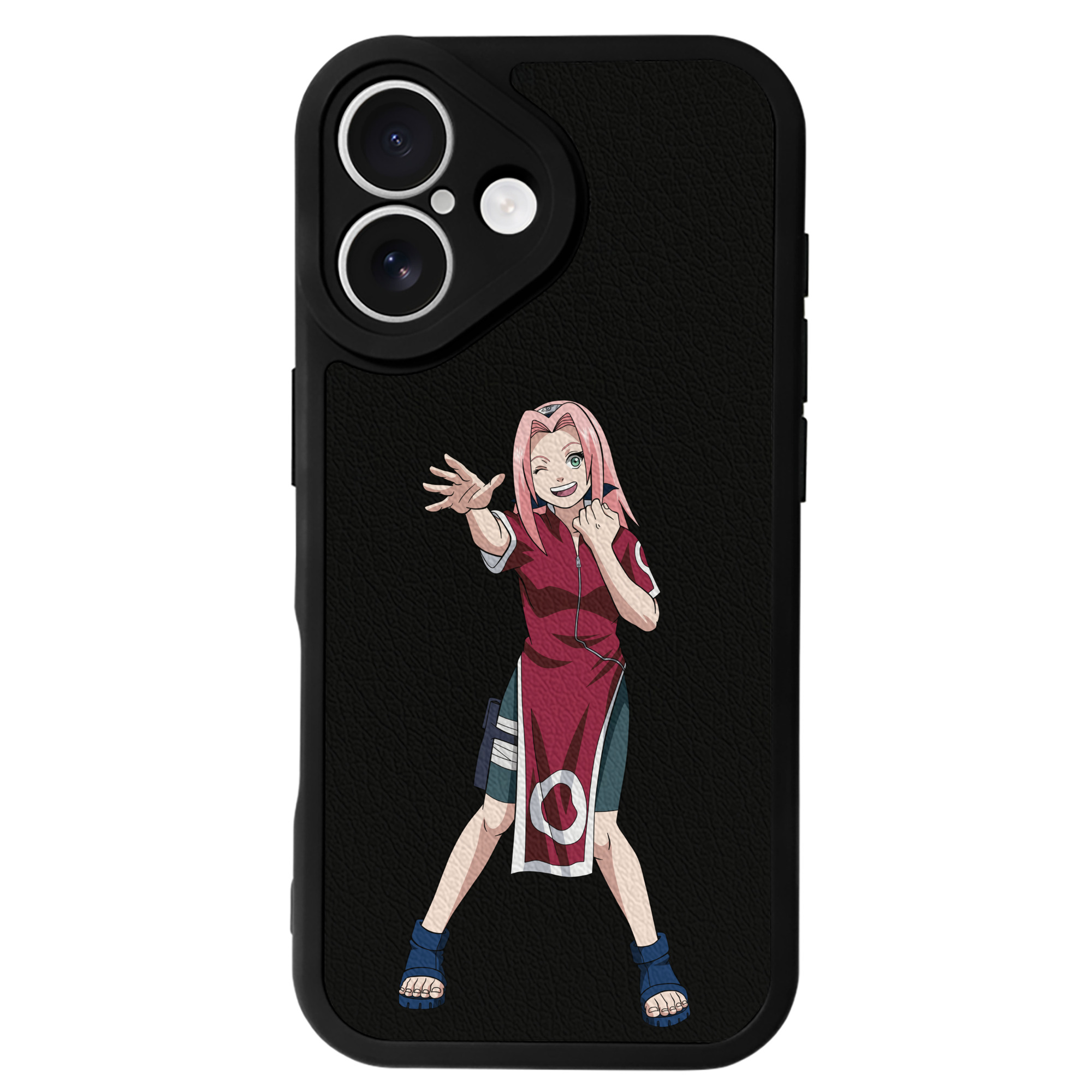 （画像用） NARUTO -ナルト- 春野サクラ Haruno Sakura 【iPhone 16シリーズ対応】シリコンスマホケース（レザー調） 材質：シリコン